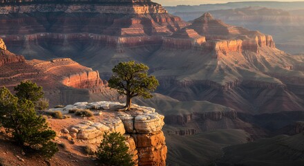 Grand Canyon Landscape with Tree