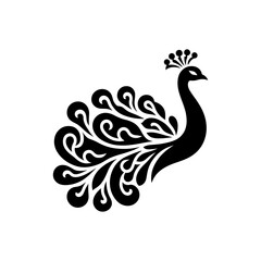 Peacock feather vector illustration with artistic bird design in nature style