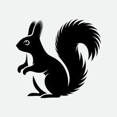 Cute squirrel holding a nut in cartoon vector style on white background
