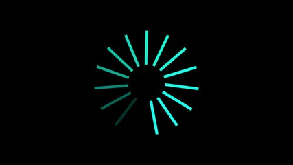 Glowing loading circle line animation on black screen background,Hud Buffering Spinner download or upload progress. Loader. White Lines in circle - Powered by Adobe