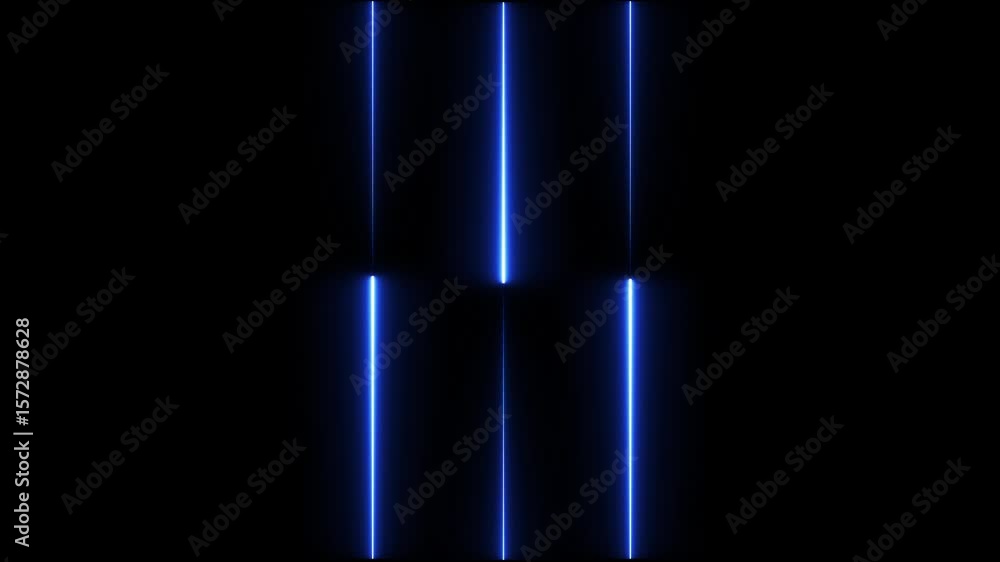 Poster abstract colorful neon lights animated on a black background. movement of neon diagonal lines or glo