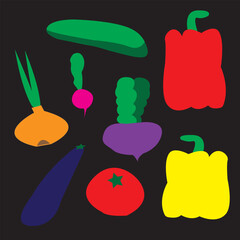 set of vegetables. vector illustration
