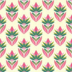Hand drawn floral tropical seamless pattern