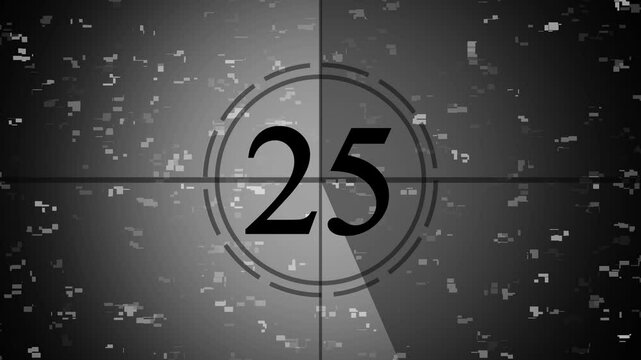 Retro countdown. Old Film with Sound Countdown movie from 30 to 0 number. video-style countdown Counting from 30 seconds. text 30 number countdown icon background 4k animation ...