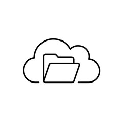 Cloud storage folder icon in minimalist design  