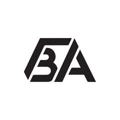 Minimalist Letter BA Logo Design – Modern Geometric Monogram