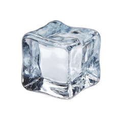 Obraz premium Ice cube isolated on transparent background cutout
