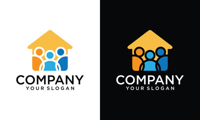 house home people human team work family logo vector icon illustration