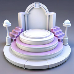 empty podium on blue background