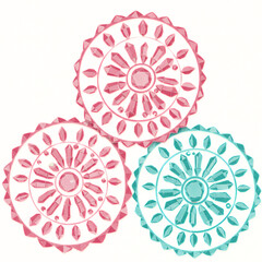 Overlapping Geometric Flower Patterns – Vector