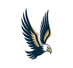 Obraz premium A stylized logo design of an eagle in flight against isolated on a transparent background.