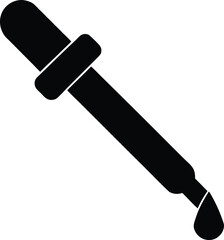 dropper tool icon vector silhouette on transparent background