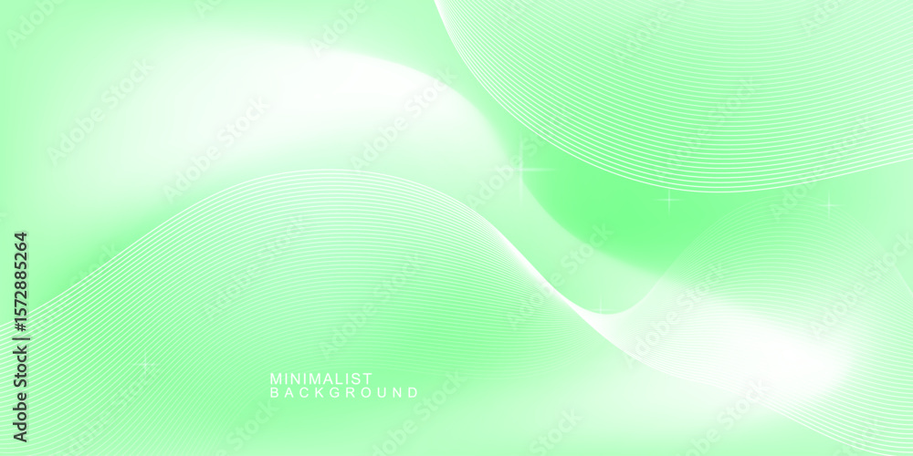 Poster abstract green wave background with soft curves and light gradients. clean and refreshing design per