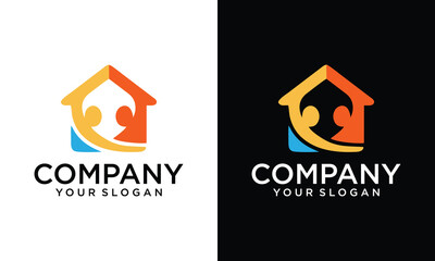 house home people human team work family logo vector icon illustration