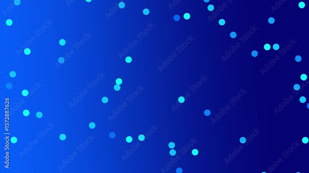 Poster scattered light blue dots over dark background symbolize digital signals or data packets moving with