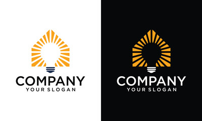 Fototapeta premium House Of Lamp Logo Design Isolated In House. Lamp Logo Template. Modern Design. Flat Logo. Vector Illustration