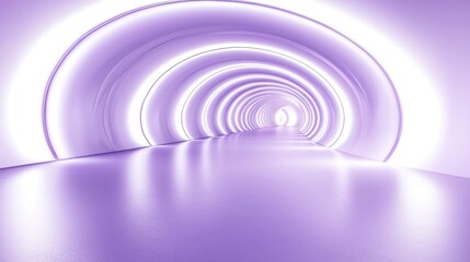 Obraz premium Abstract Lavender Tunnel: A Futuristic, Glowing Passageway