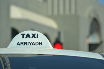 taxi car on duty in riyadh city