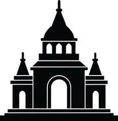 temple icon vector silhouette on transparent background