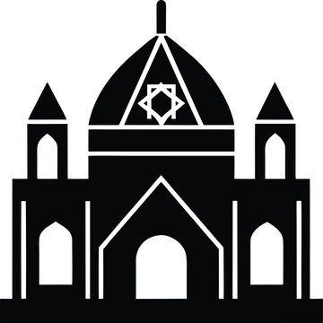 black synagogue building icon clip art preview