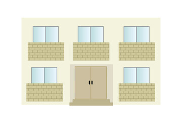 白のアパート　グラフィック素材