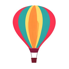 Fototapeta premium a beautiful colorful hot air balloon on a transparent background