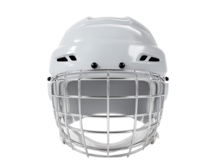 Ice hockey helmet mockup with wire cages on white background