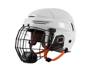 Fototapeta premium Ice hockey helmet mockup with wire cages on white background