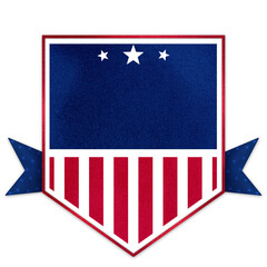 Fototapeta premium Patriotic American Shield Badge Emblem Design Illustration 