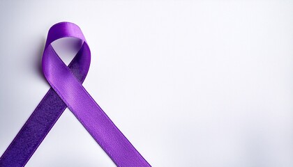 international epilepsy day purple ribbon on white background alzheimer s disease pancreatic cancer hodgkin s lymphoma awareness world lupus day and world cancer banner copyspace
