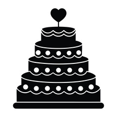Elegant three tier wedding cake silhouette perfect for celebrations and romantic designs