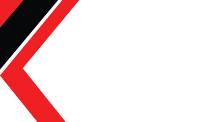 Minimal left-pointing red and black arrow border design on a white background. Suitable for business presentations, banners, posters, or layout templates with a modern, dynamic appearance.