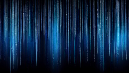 a black background with blue vertical lines of binary code representing the matrix in the matrix movie