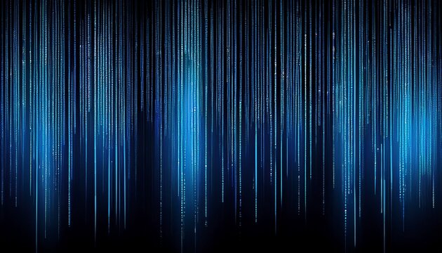 a black background with blue vertical lines of binary code representing the matrix in the matrix movie
