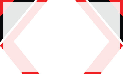 Minimal geometric background design featuring red, white, and black arrow shapes forming a frame. Perfect for banners, presentations, posters, or templates with modern and professional aesthetics.