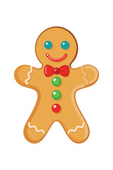 "Gingerbread Man Cookie with Colorful Icing and Decorations"