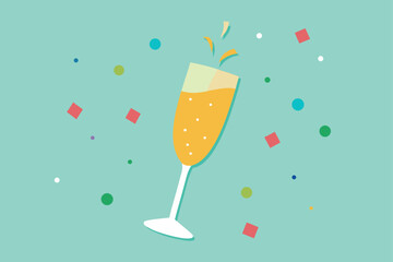 champagne glasses with confetti