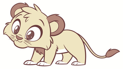 Obraz premium Playful Cartoon Lion Cub in Standing Pose
