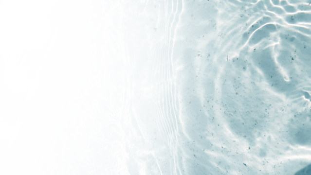 Transparent water waves in sunlight background.	
Trendy summer nature banner. Defocused aqua-mint liquid colored clear water surface texture with splashes bubbles with copy space. 