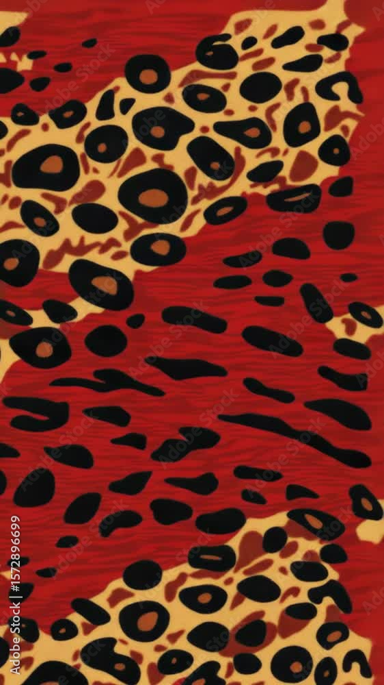 Poster a digital mockup of a leopard print fabric pattern on a light grey background