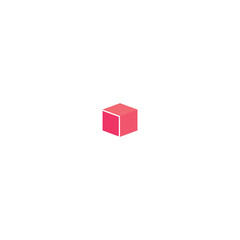 Minimal 3D Cube Icon, Geometric Vector Symbol