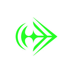 Abstract Arrow Design: A Modern Green Graphic Element on Transparent Backdrop, Ideal for Branding, Logos, and Creative Visual Communication Projects