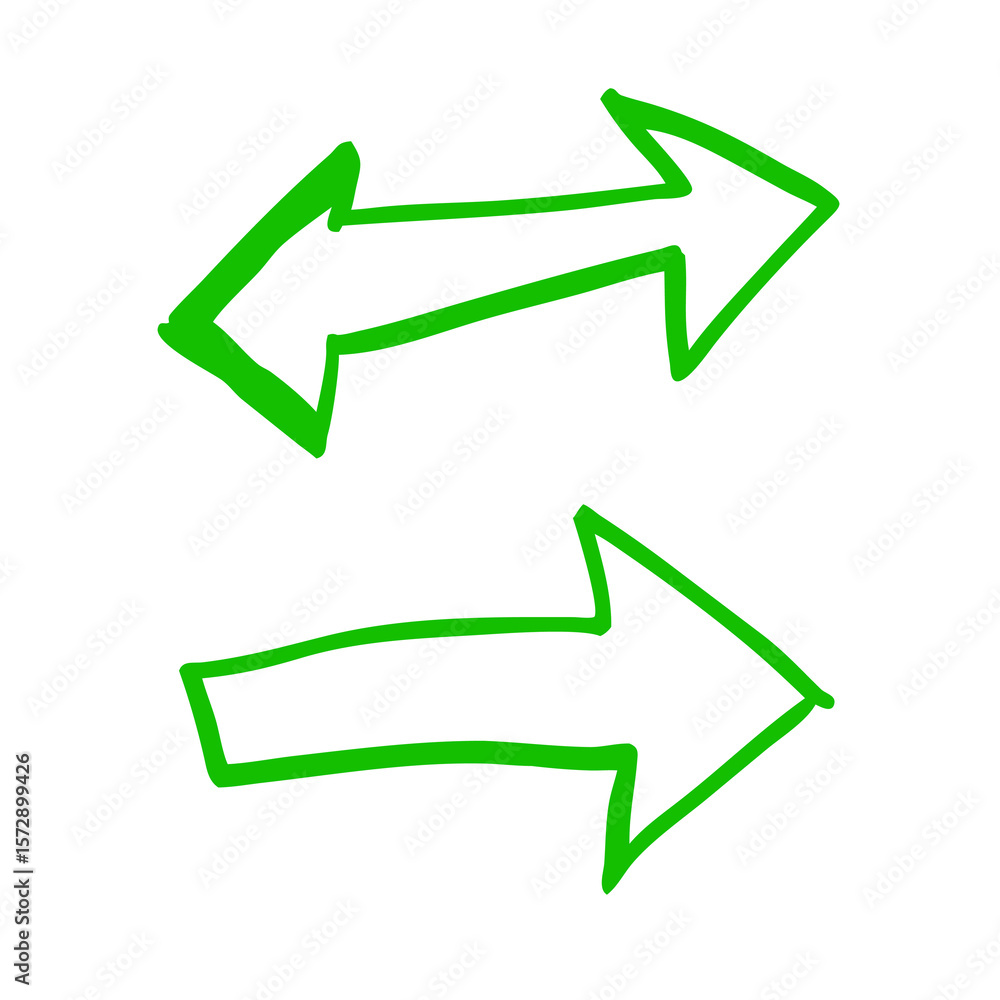 Poster simple green exchange arrows on transparent background depicting directional movement, transfer, and