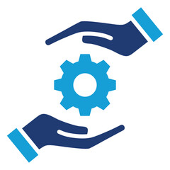 Change Management Flat Blue Icon