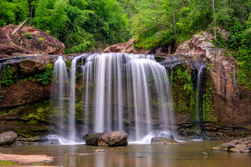 4th tiered Chat trakan waterfall at chat trakan national park, phitsanulok, Thailand.