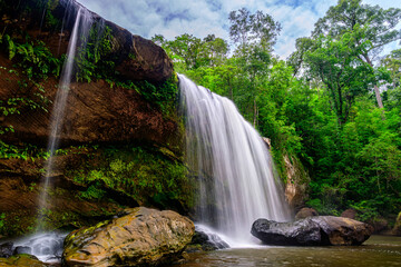 4th tiered Chat trakan waterfall at chat trakan national park, phitsanulok, Thailand.