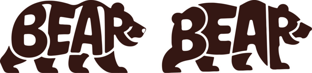 Two bears positioned together to visually represent the outline of a bear.