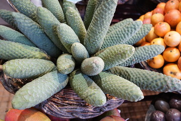 The pineapple banana, also known as Monstera deliciosa, is an exotic fruit native to Madeira. Sano...