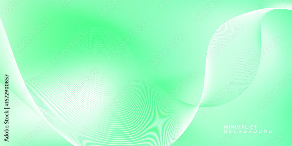 Poster abstract green wave background with soft light gradients and smooth curves. fresh and calming design