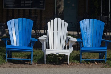 Colorful Outdoor Chairs in a Row